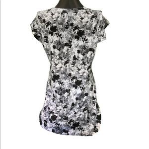 Newport News Body-Con Black White Print Stretch Mini Dress Women's Large